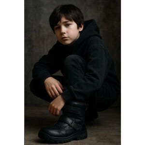 Men's Polo Ralph Lauren Boots Size 8.5 Black Red Grunge Gorpcore Outdoors Hiking